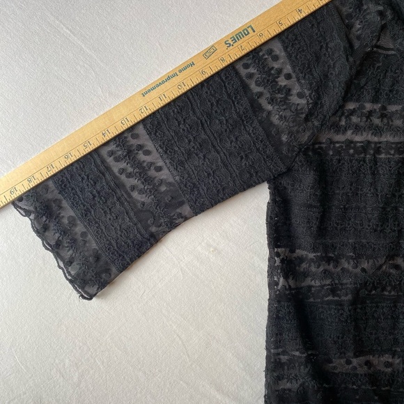 Forever 21 Black Sheer Boho Lace Cardigan Size Medium - Picture 9 of 10